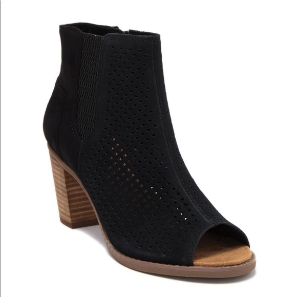 Toms Shoes - Toms Majorca Suede Peep Bootie 8.5 Worn Once